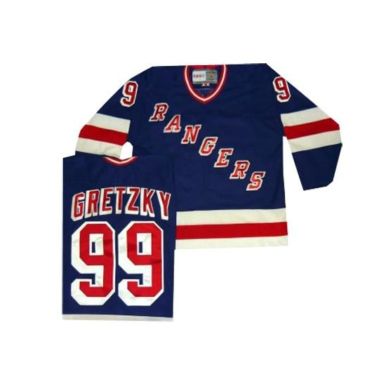 New York Rangers Wayne Gretzky Vintage Blue Throwback Jersey