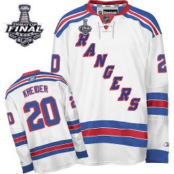 Adult Premier New York Rangers Chris Kreider White Away 2014 Stanley Cup Official Reebok Jersey