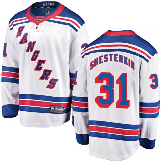 Igor Shesterkin New York Rangers Game-Used #31 White Set 1