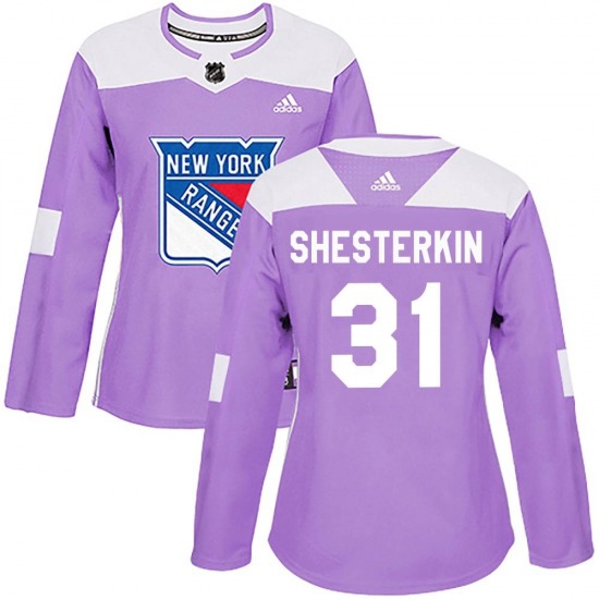 Women's Authentic New York Rangers Igor Shesterkin Purple Fights Cancer